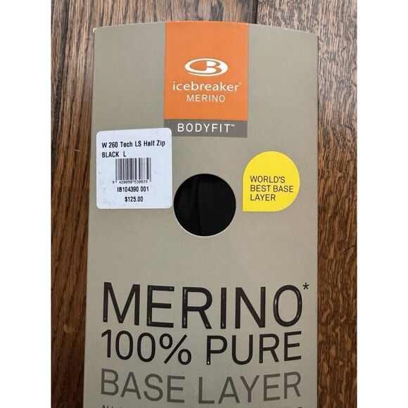 Icebreaker Womens 260 Tech Merino Wool 1/2 Zip Long Sleeve Base Layer Large NEW - Picture 9 of 9